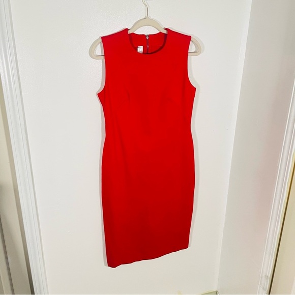 SPANX The Perfect Fitted Dress True Red Sheath Office Business Casual Ponte Knit - Picture 3 of 9